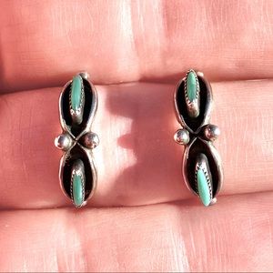 Sundance Turquoise and Silver Hoops